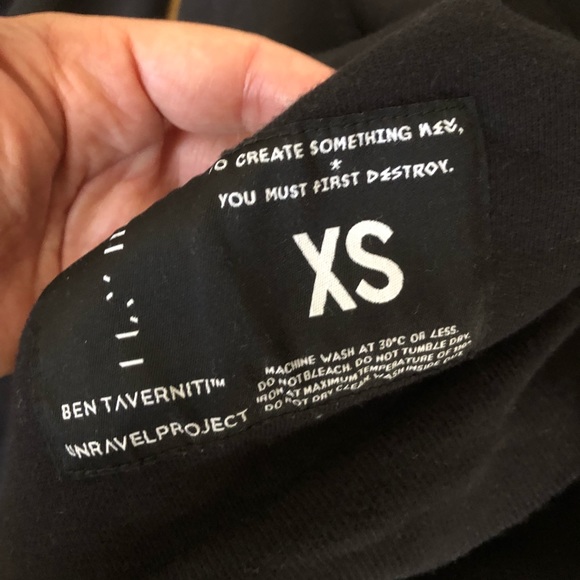 Unravel Project authentic distressed snake black hoodie. Unisex, loose fit. XS - Picture 8 of 10